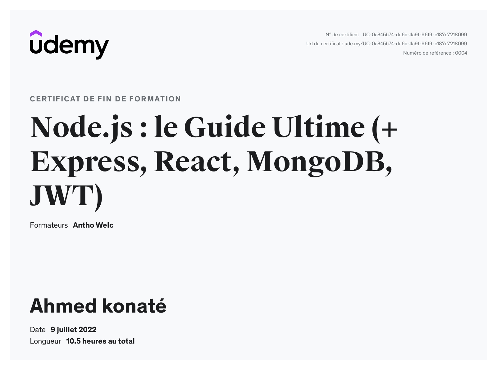 Certificat Node.js : le Guide Ultime